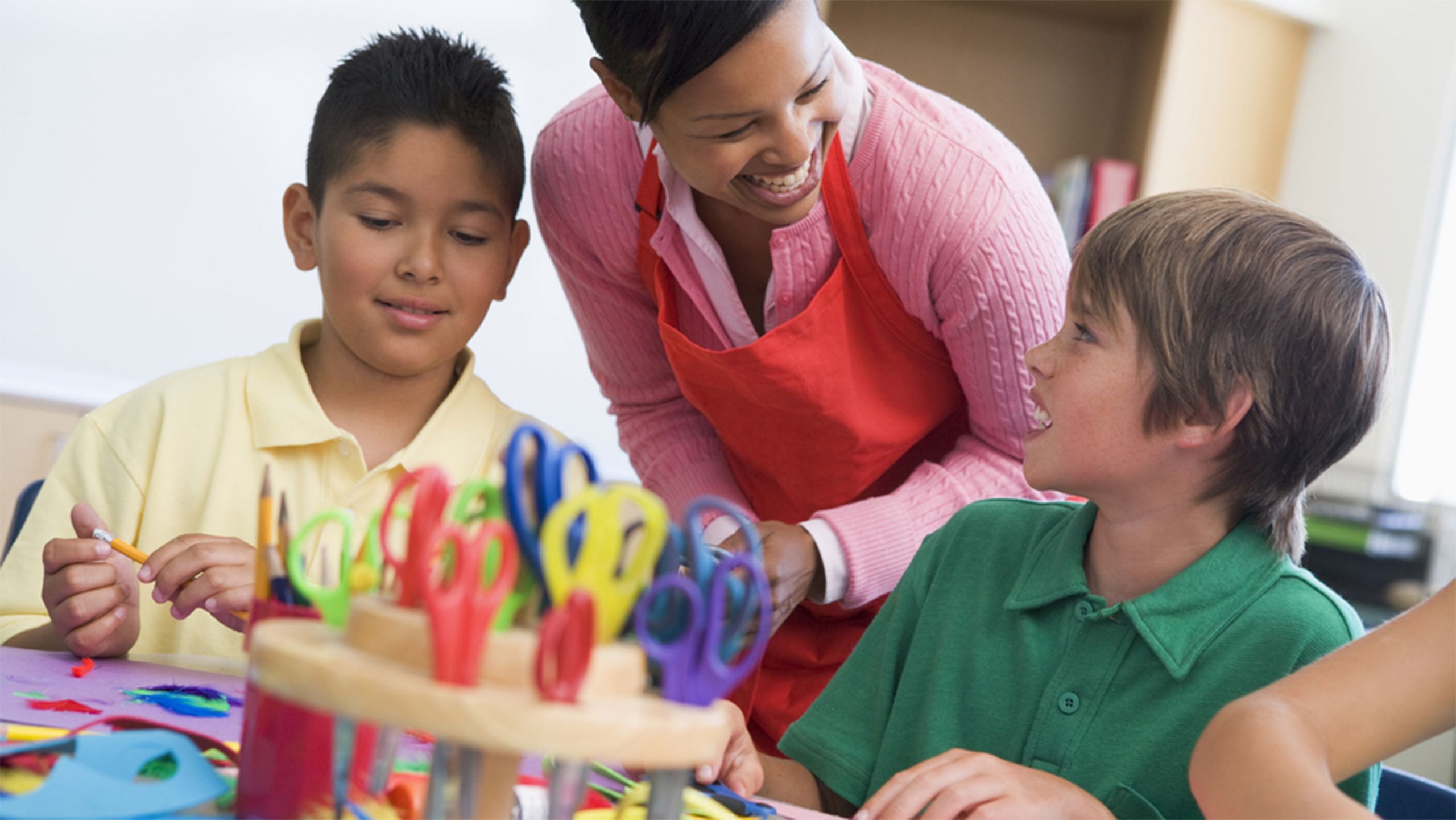 Teacher with pupils