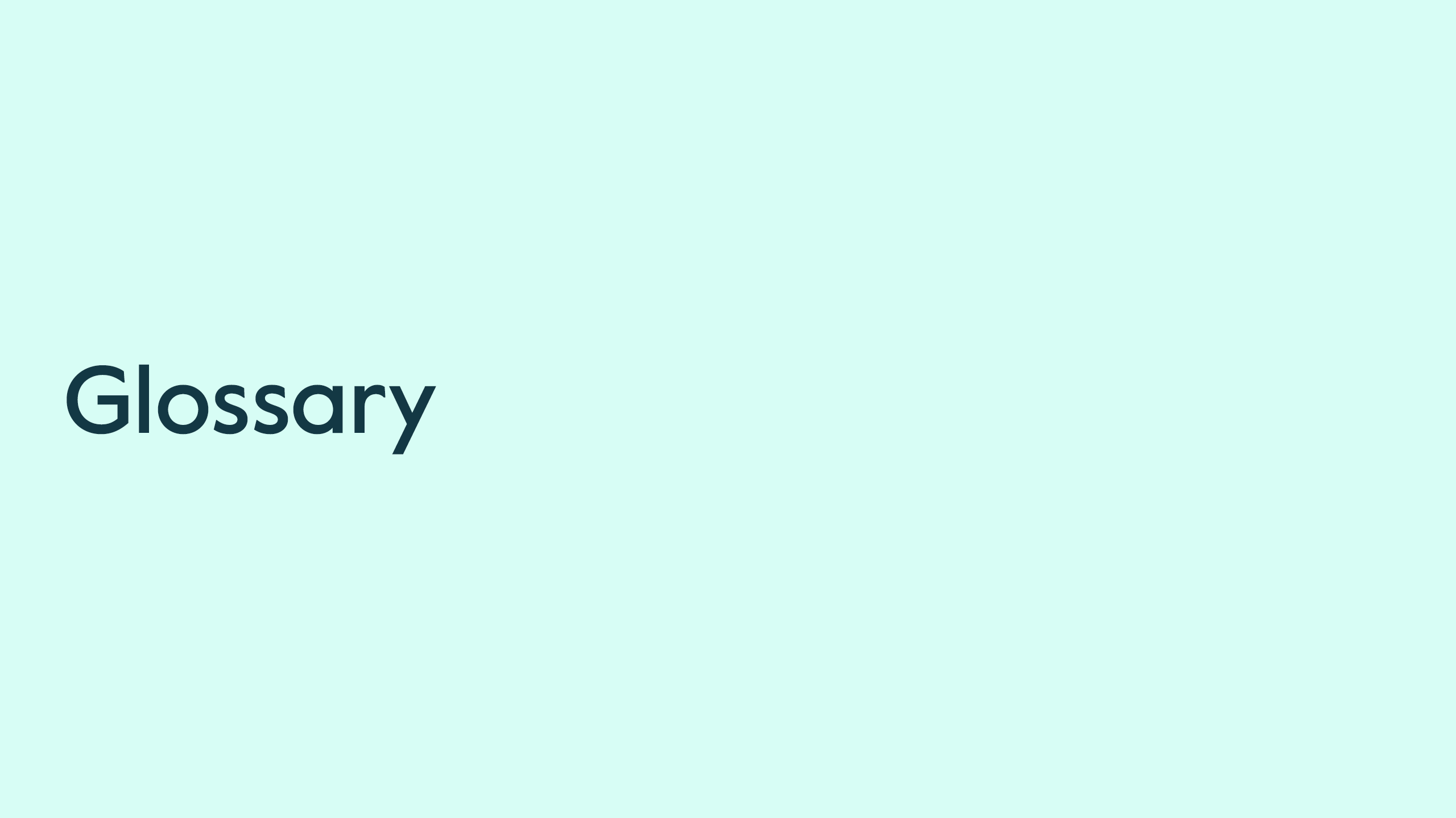 Image of the word 'Glossary'.