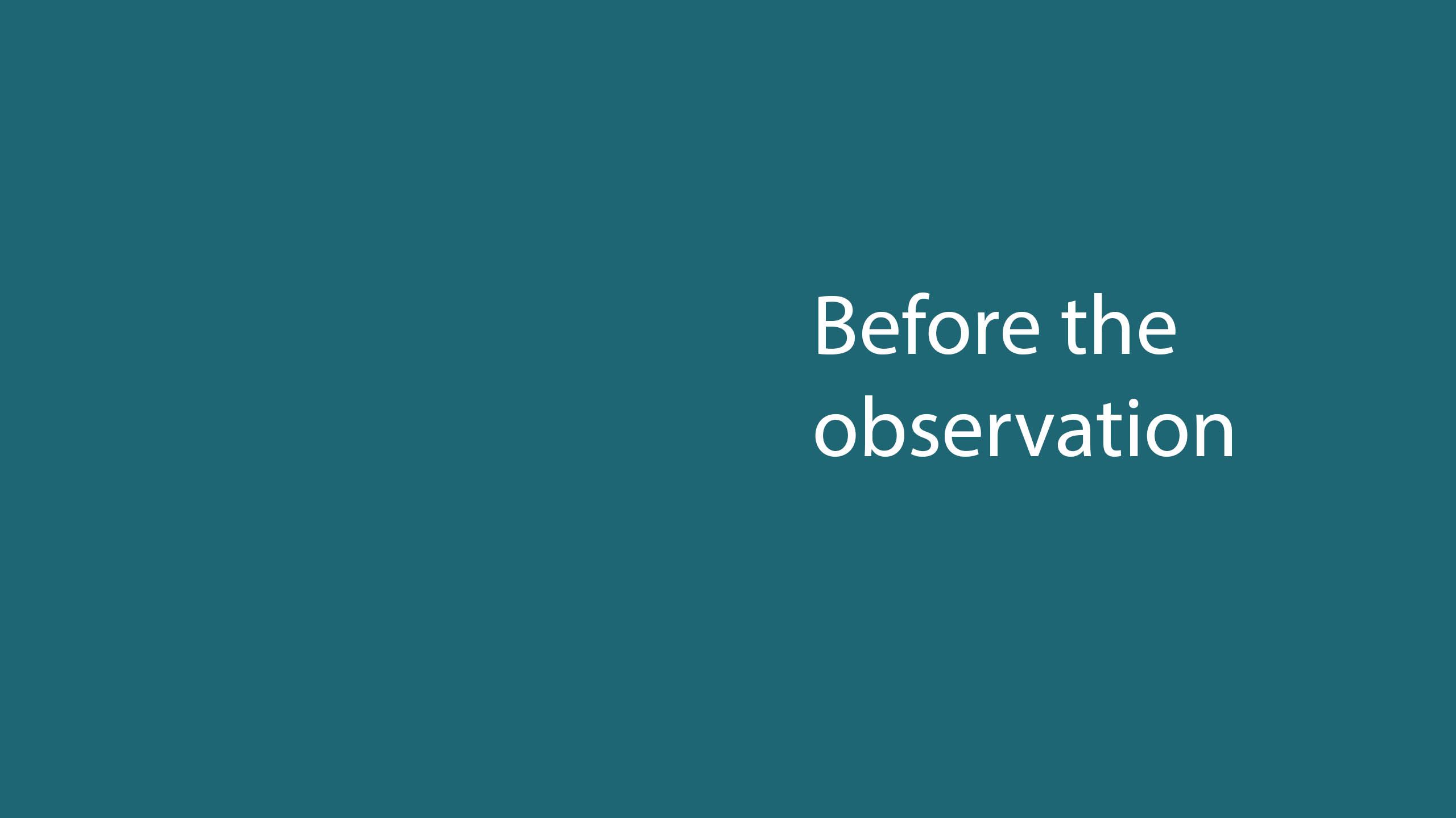 Before the observation