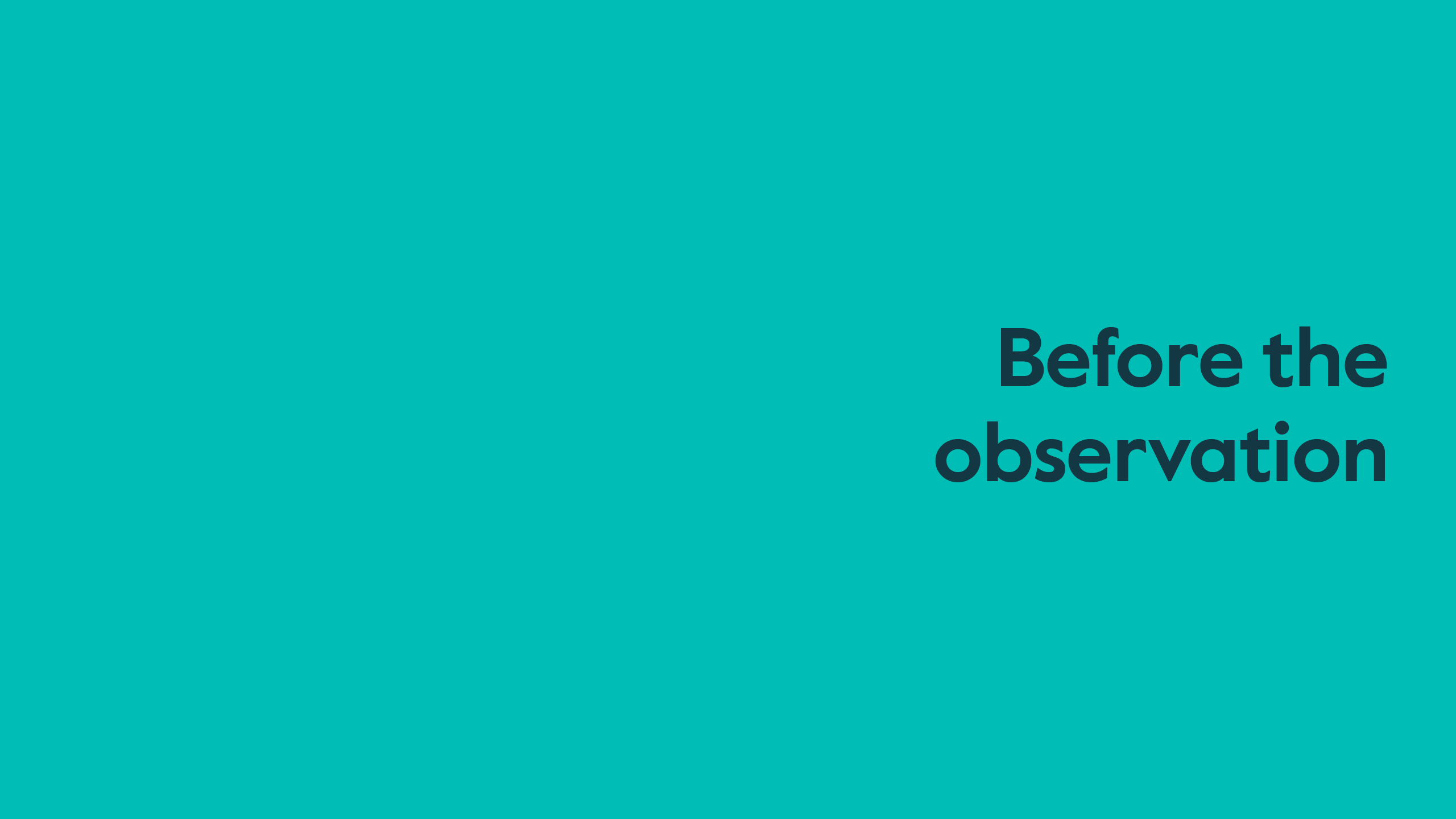 Before the observation